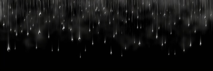 Poster - Isolated Raindrops Falling Against a Dark Background, Creating an Atmosphere of Calm with Elegant Water Effects