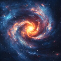 Wall Mural - a swirling galaxy effect with glowing stars and vibrant nebulae