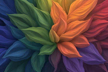 Poster - A fractal flower blooming with infinite petals in vivid rainbow colors