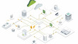 © charli - Hybrid cloud integration diagram connecting private and public cloud infrastructures  -