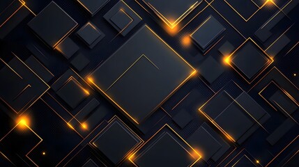 Poster - Abstract technology background, dark grid pattern with glowing lights, emphasizes innovation and modern digital themes.
