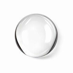 Poster - Transparent Water Droplet on White Background with Reflection and Refraction Effects in High-Resolution Image for Art and Design Projects