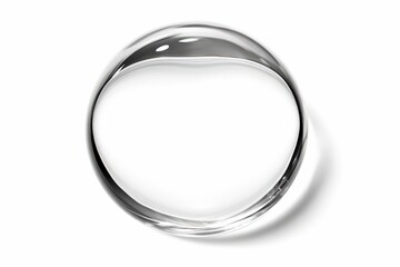 Poster - Transparent Water Droplet on Light Background Reflecting Soft Light and Showcasing Pure and Natural Beauty in Minimalistic Style