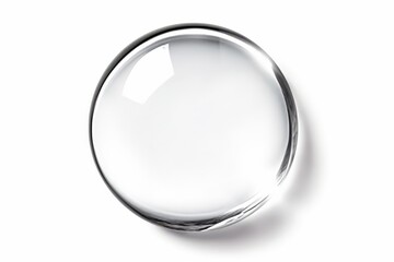 Poster - Transparent Water Droplet Isolated on a Light Background, Reflecting Soft Light and Creating an Ethereal Effect with a Clean, Minimalist Design