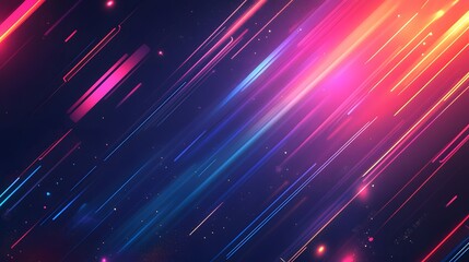 Wall Mural - Colorful abstract light streaks, vibrant blue and pink tones creating a dynamic movement, ideal for tech and digital themes.