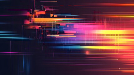 Poster - Abstract vibrant light trails, colorful dynamic patterns creating a sense of motion and energy, perfect for digital projects.