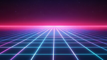 Poster - Glowing abstract background with speed, motion, and energy on a vibrant highway at night