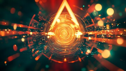 Poster - Vibrant neon abstraction, dynamic colorful lights reflecting in water, modern digital art theme, perfect for creative projects.