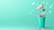 © MAY - A woman tossing an empty cosmetic container into a recycling bin, highlighting responsible disposal and the importance of reducing waste.