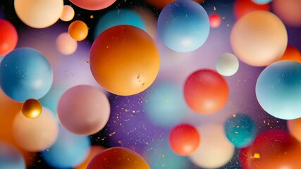 Poster - colorful image of many different colored balls floating in the air. the image has a playful and whim