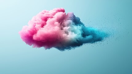 Poster - a cloud icon with a watercolor texture and soft, dreamlike colors, representing the limitless potent