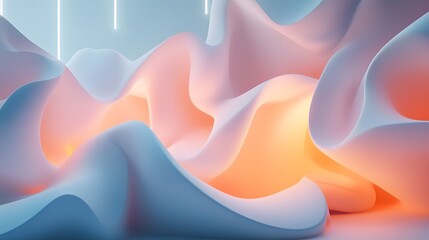 Poster - Abstract swirl design, fluid pastel colors blending harmoniously, perfect for backgrounds or calming visuals.