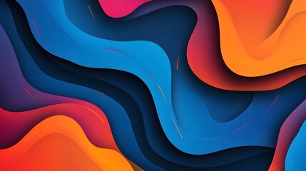 Poster - Colorful abstract waves, vibrant swirling patterns in bold hues, perfect for backgrounds or artistic projects.