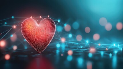 Aufkleber - Heart surrounded by digital connections linking schools and academic symbols
