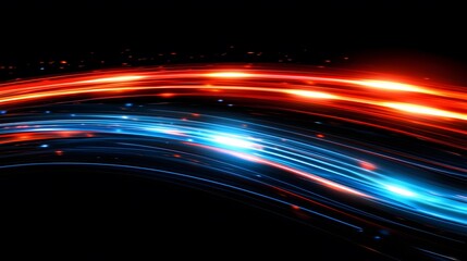 Poster -  Abstract Speed Motion Blur with Colorful Lines and Energy Waves