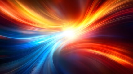 Poster -  Abstract Speed Motion Blur with Colorful Lines and Energy Waves