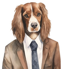 Wall Mural - PNG Dog necktie cartoon animal.