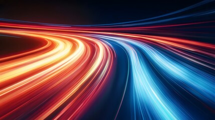 Poster -  Abstract Speed Motion Blur with Colorful Lines and Energy Waves