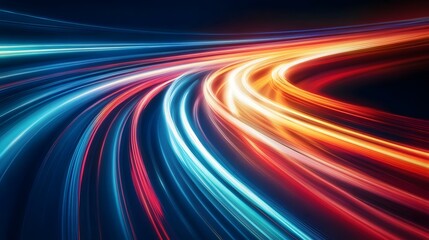 Poster -  Abstract Speed Motion Blur with Colorful Lines and Energy Waves