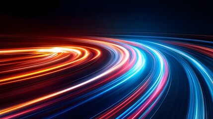 Poster -  Abstract Speed Motion Blur with Colorful Lines and Energy Waves