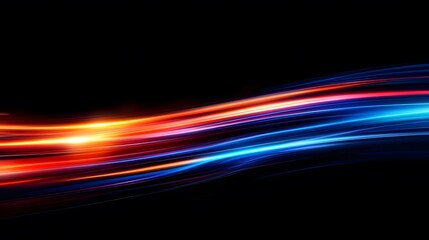 Poster -  Abstract Speed Motion Blur with Colorful Lines and Energy Waves