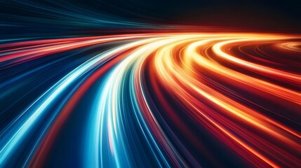 Poster -  Abstract Speed Motion Blur with Colorful Lines and Energy Waves