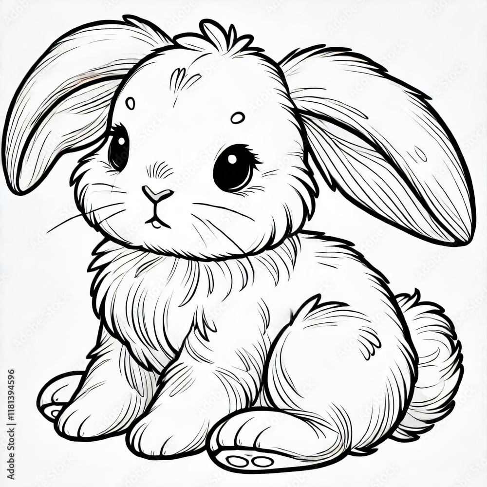 Black White Lineart Coloring Book Cute Animal Character Easy Coloring black-white-lineart-coloring-book-cute-animal-character-easy-coloring