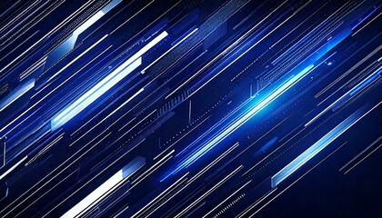 Wall Mural - a digital abstract background featuring a geometric pattern of glowing blue and white lines