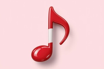 Poster - A red musical note with a white stripe  resembling the Peruvian flag.