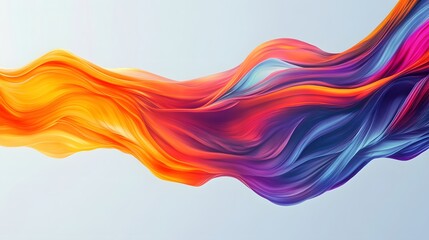 Poster - Abstract colorful wave design, vibrant orange and purple hues flowing in dynamic patterns, ideal for backgrounds or creative projects.