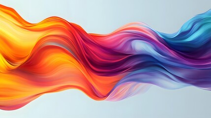 Poster - Vibrant abstract waves, colorful flowing patterns in red, orange, and blue, ideal for creative projects or digital backgrounds.