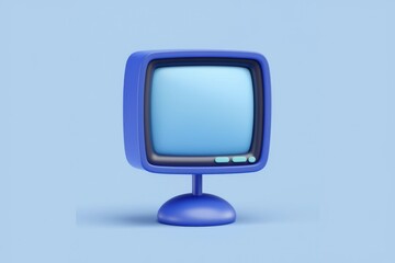 Aufkleber - A blue cartoon style television set on a blue background.