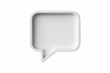 Poster - A white 3D speech bubble isolated on a white background.
