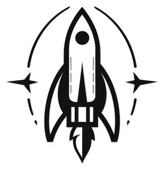 Poster - png rocket logo spaceplane monochrome.