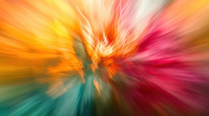 Poster - Abstract Burst of Color: A Vibrant Digital Artwork