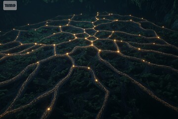 Poster - A fractal tree of life with glowing branches connecting to infinite dimensions.