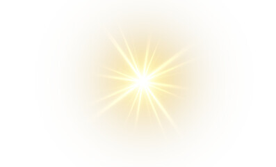 Wall Mural - Bright Yellow Neon Lighting Effects with Reflections, Light Spots, Shiny Stars, and Glowing Sparks for Creating Stadium Atmosphere and Sunlight in PNG Format