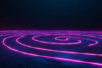 Aufkleber - A hypnotic fractal spiral in vivid neon colors fading into the infinite horizon.