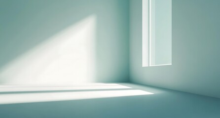 Wall Mural - Soft green gradient background with subtle sun rays