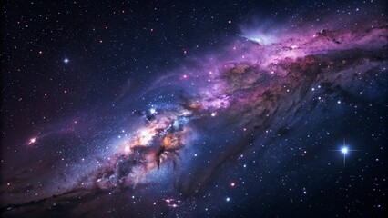 Wall Mural - Purple gas nebulae in space and sparkling stars
