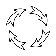 Poster - Arrow cycle icon. Circular flow symbol. Continuous loop design. Simple vector graphic.