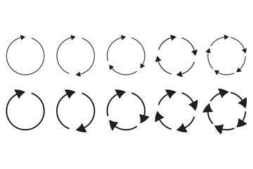 Poster - Circle arrows icon. Circular flow symbol. Rotating motion graphic. Simple vector style.