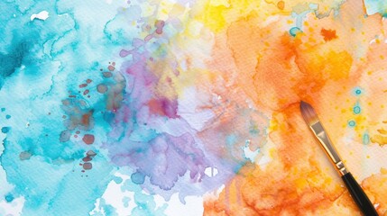 Poster - This vibrant abstract watercolor painting features a dynamic mix of colors and textures, highlighting the beauty of artistic expression