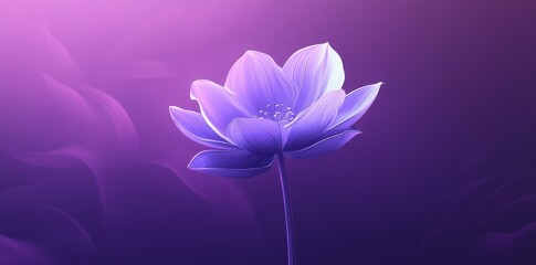 Wall Mural - A Single Purple Flower Against A Soft Background