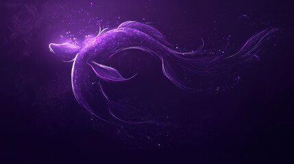 Wall Mural - Abstract Purple Koi Fish Artistic Digital Painting