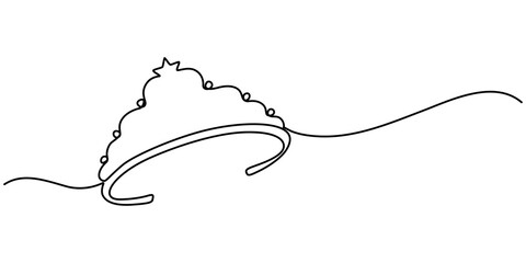 Aufkleber - Royal Crown continuous line drawing. Simple king crown outline design concept. Vector illustration, continuous line art drawing of king's crown, Crown in one continuous line drawing. One line poster. 