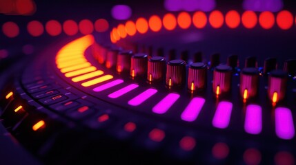 Aufkleber - Dynamic bpm counter display futuristic studio close-up image neon environment tech-inspired viewpoint glowing visual concept enhancing electronic music vibes