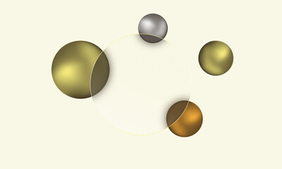 Wall Mural - Glassmorphism style website page template.
