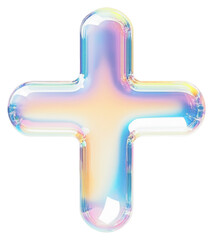 Wall Mural - PNG A glass cross sign icon illustration symbol 3d illustration.