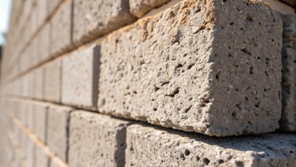 Aufkleber - A macro shot of the surface texture of one of the modular blocks showcasing the fine details such as small aggregates and air pocket formations. The irregularities create a unique